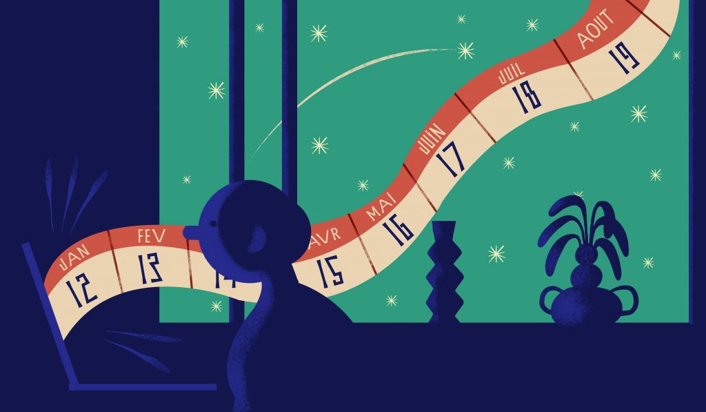 Calendrier éditorial illustration by Charlotte Molas