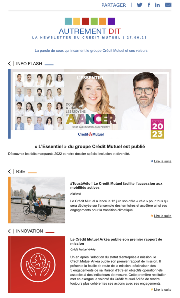 Exemple newsletter Crédit Mutuel