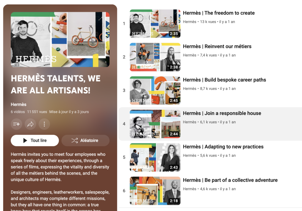 Diversité et inclusion : exemple Hermes YT